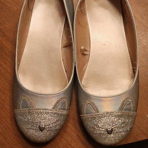 Girls' Size 2 Silver Flats